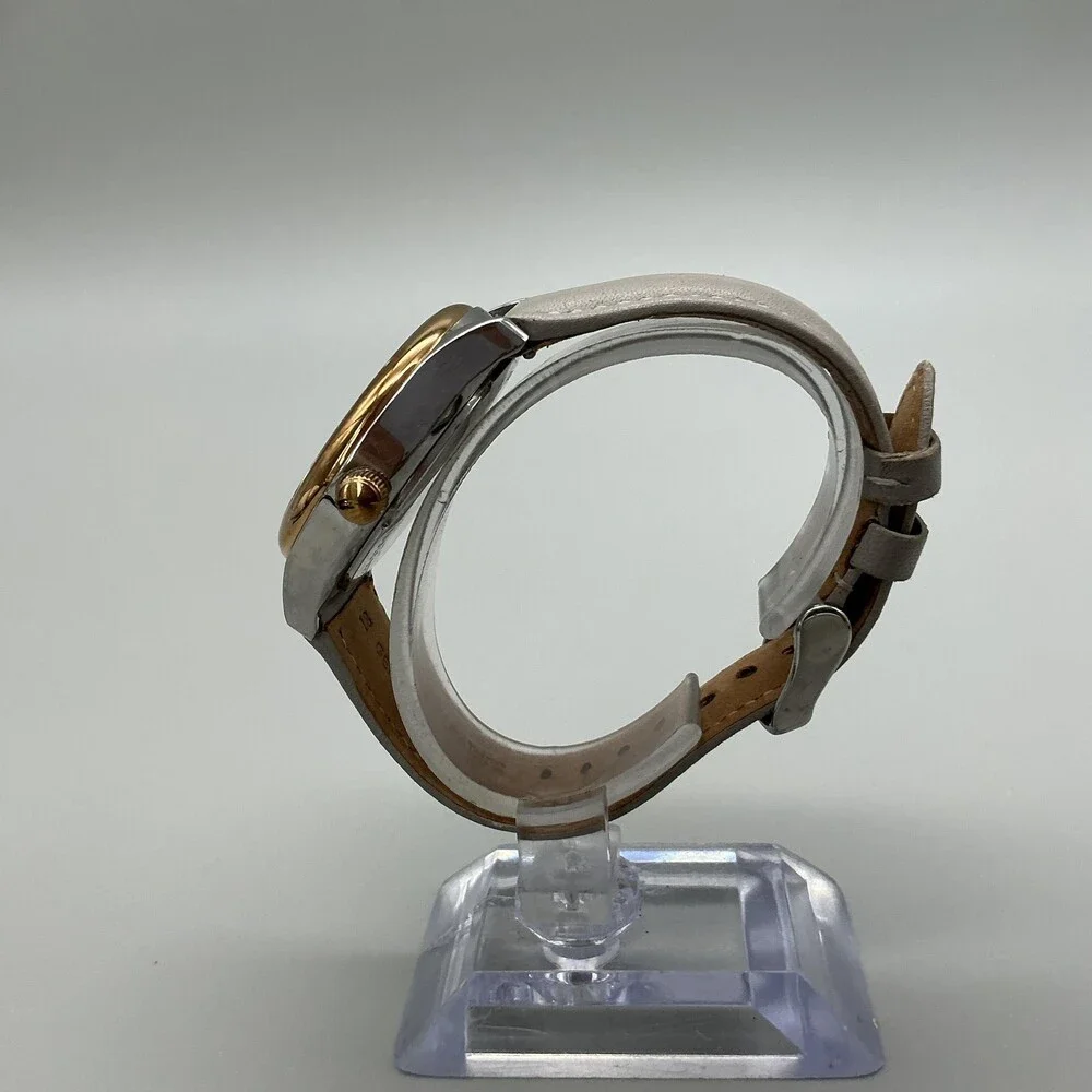 Fossil Suitor Womens Watch 36mm Two Tone Beige Leather Multifunction New Battery
